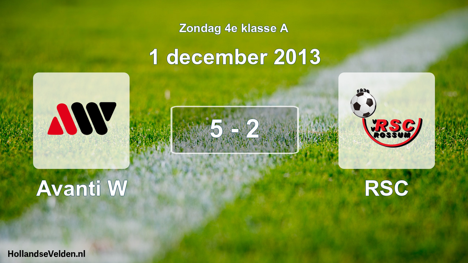Total number of matches played: Avanti W - RSC 5 - 2 (1 December 2013)