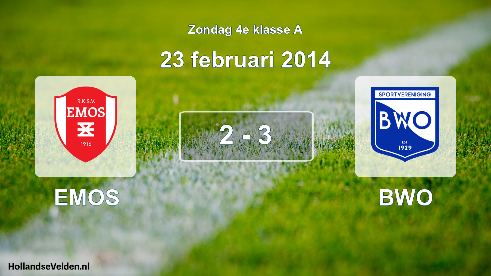 Total number of matches played: EMOS - BWO 2 - 3 (23 February 2014)