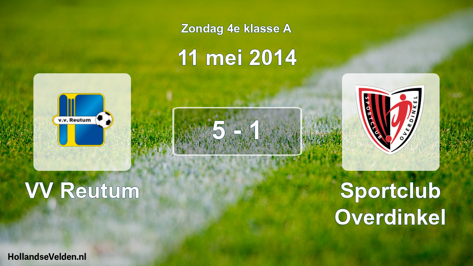 Total number of matches played: VV Reutum - Sportclub Overdinkel 5 - 1 (11 May 2014)