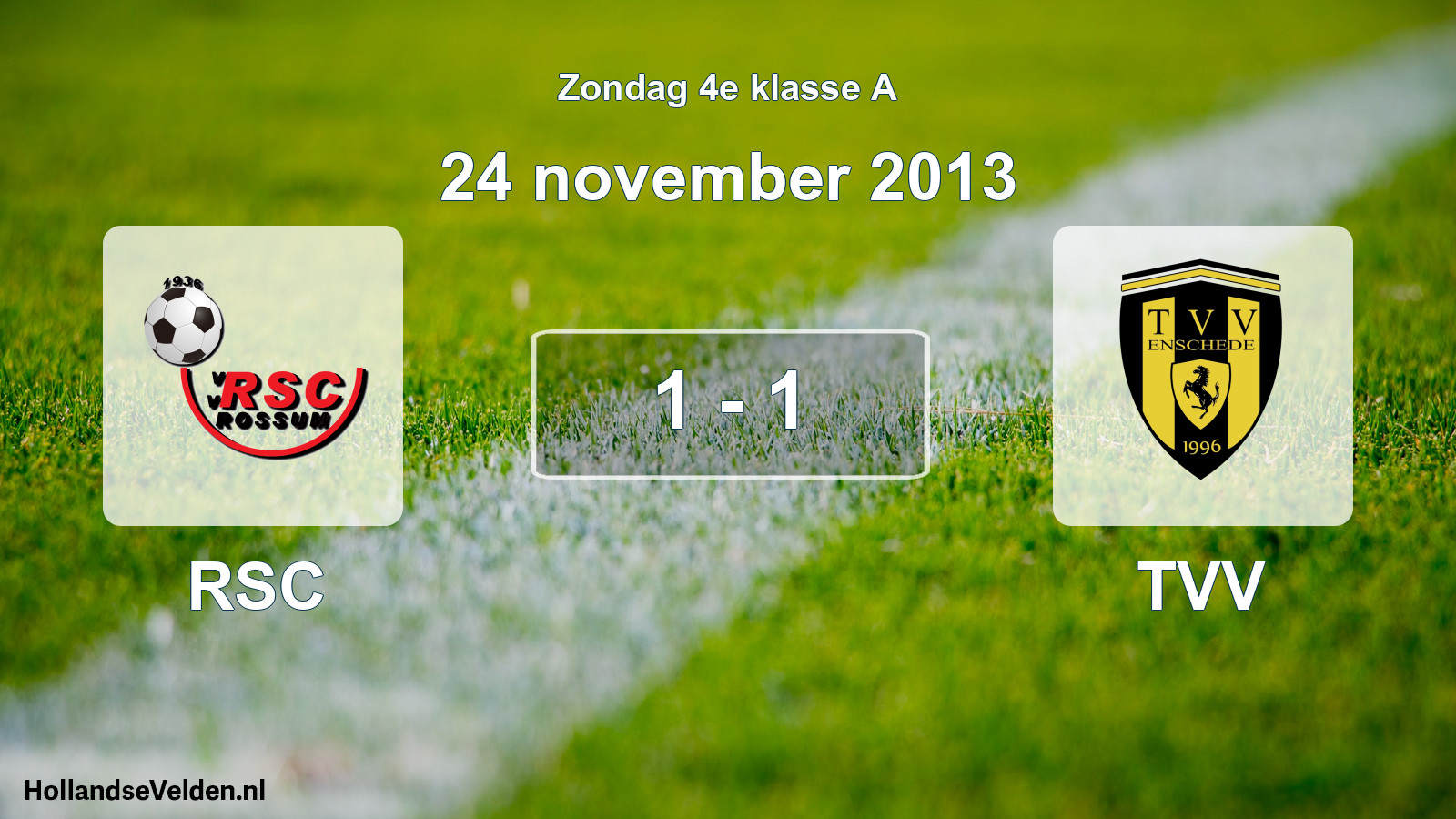 Total number of matches played: RSC - TVV 1 - 1 (24 November 2013)