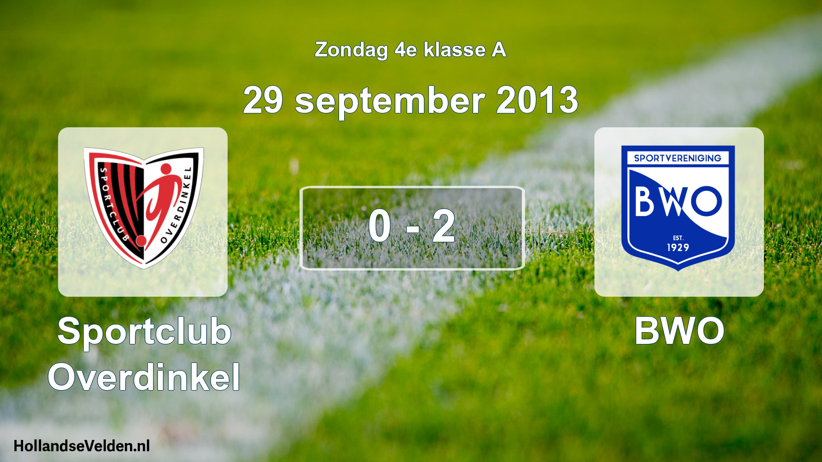 Total number of matches played: Sportclub Overdinkel - BWO 0 - 2 (29 September 2013)