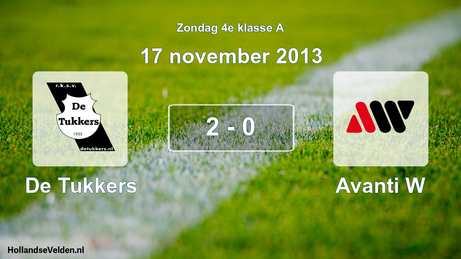 Total number of matches played: De Tukkers - Avanti W 2 - 0 (17 November 2013)