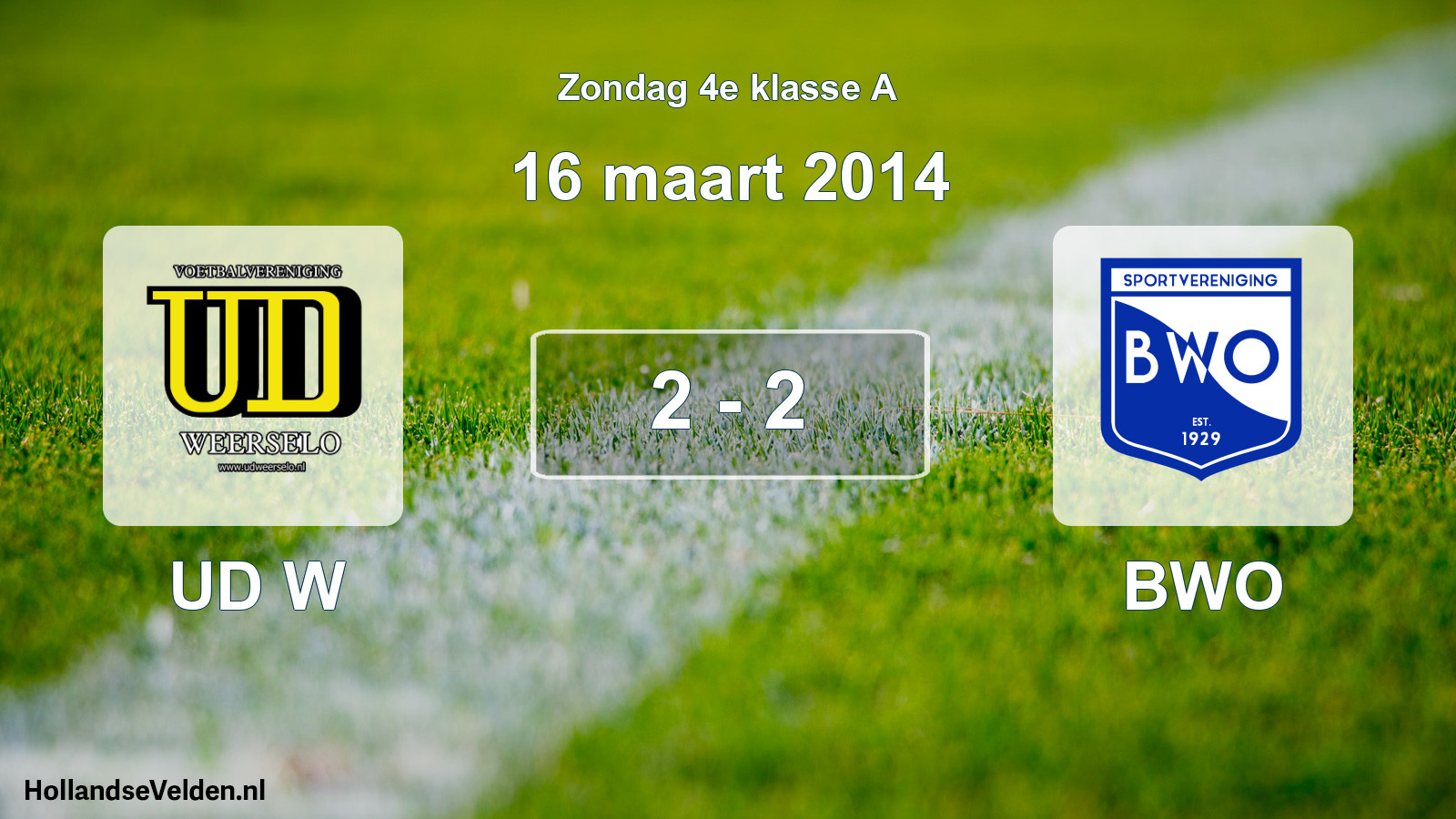 Total number of matches played: UD W - BWO 2 - 2 (16 March 2014)