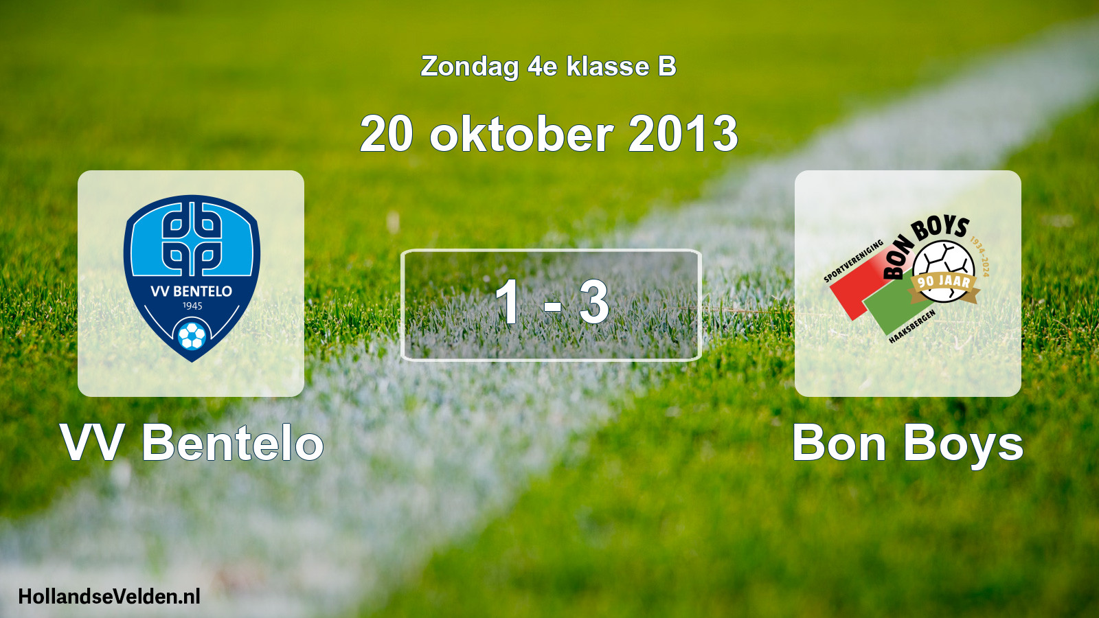 Total number of matches played: VV Bentelo - Bon Boys 1 - 3 (20 October 2013)