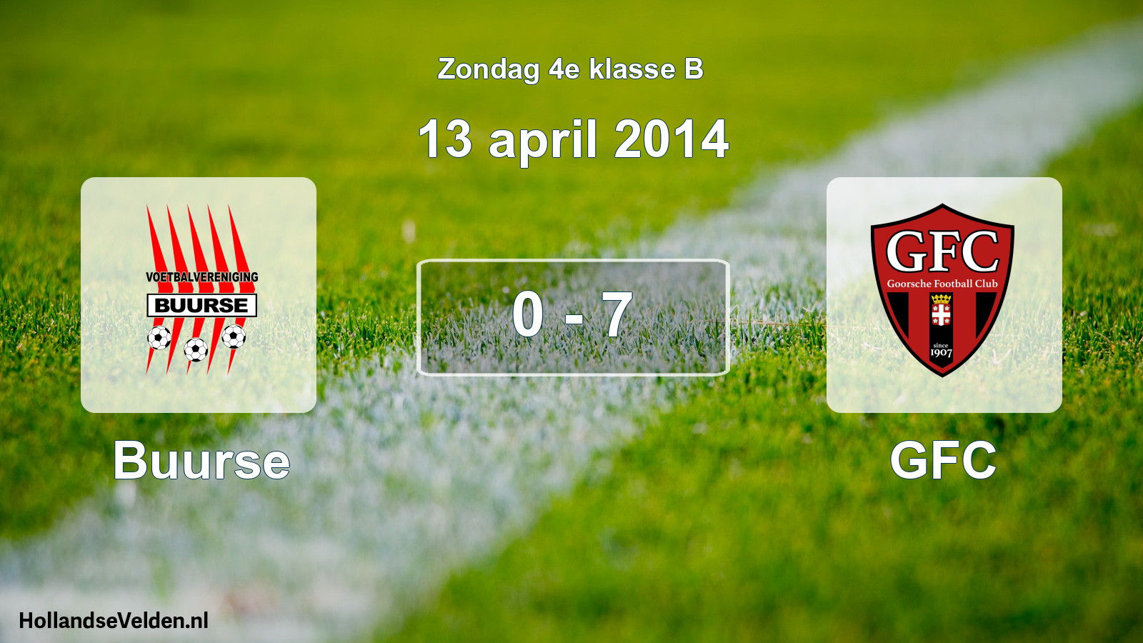 Total number of matches played: Buurse - GFC 0 - 7 (13 April 2014)