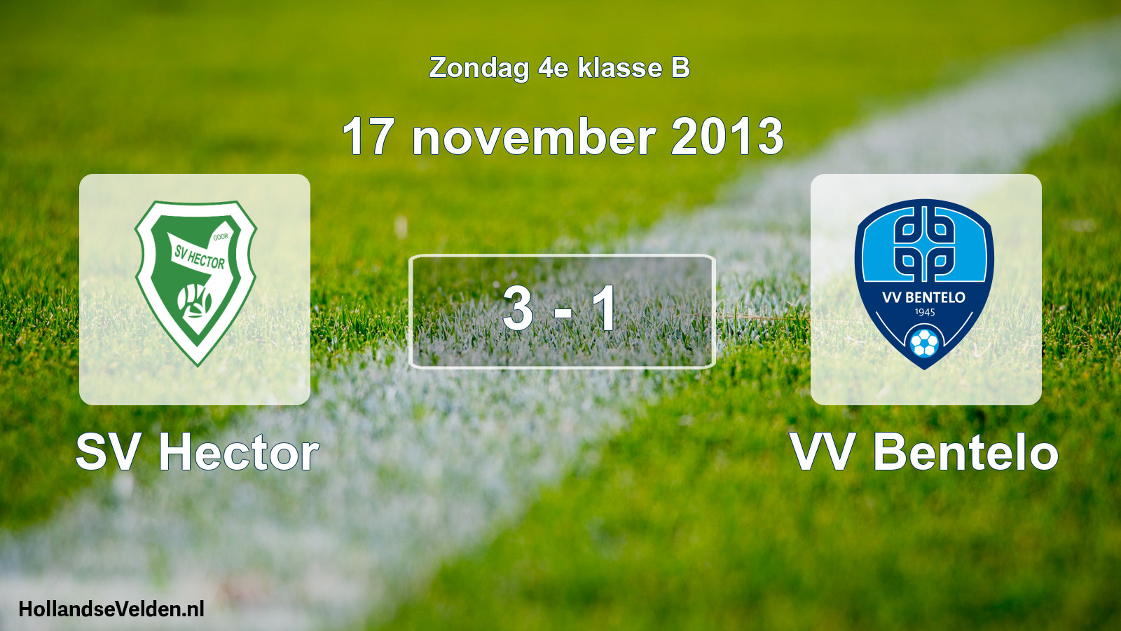 Total number of matches played: SV Hector - VV Bentelo 3 - 1 (17 November 2013)