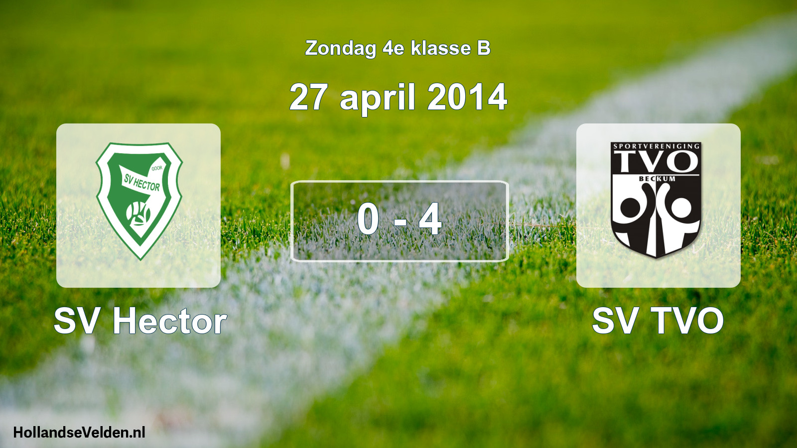 Total number of matches played: SV Hector - SV TVO 0 - 4 (27 April 2014)
