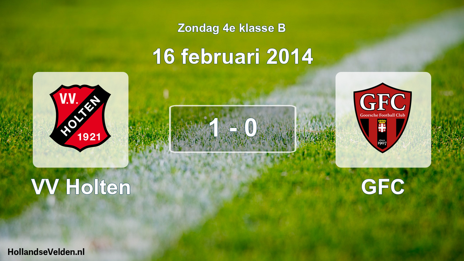 Total number of matches played: VV Holten - GFC 1 - 0 (16 February 2014)
