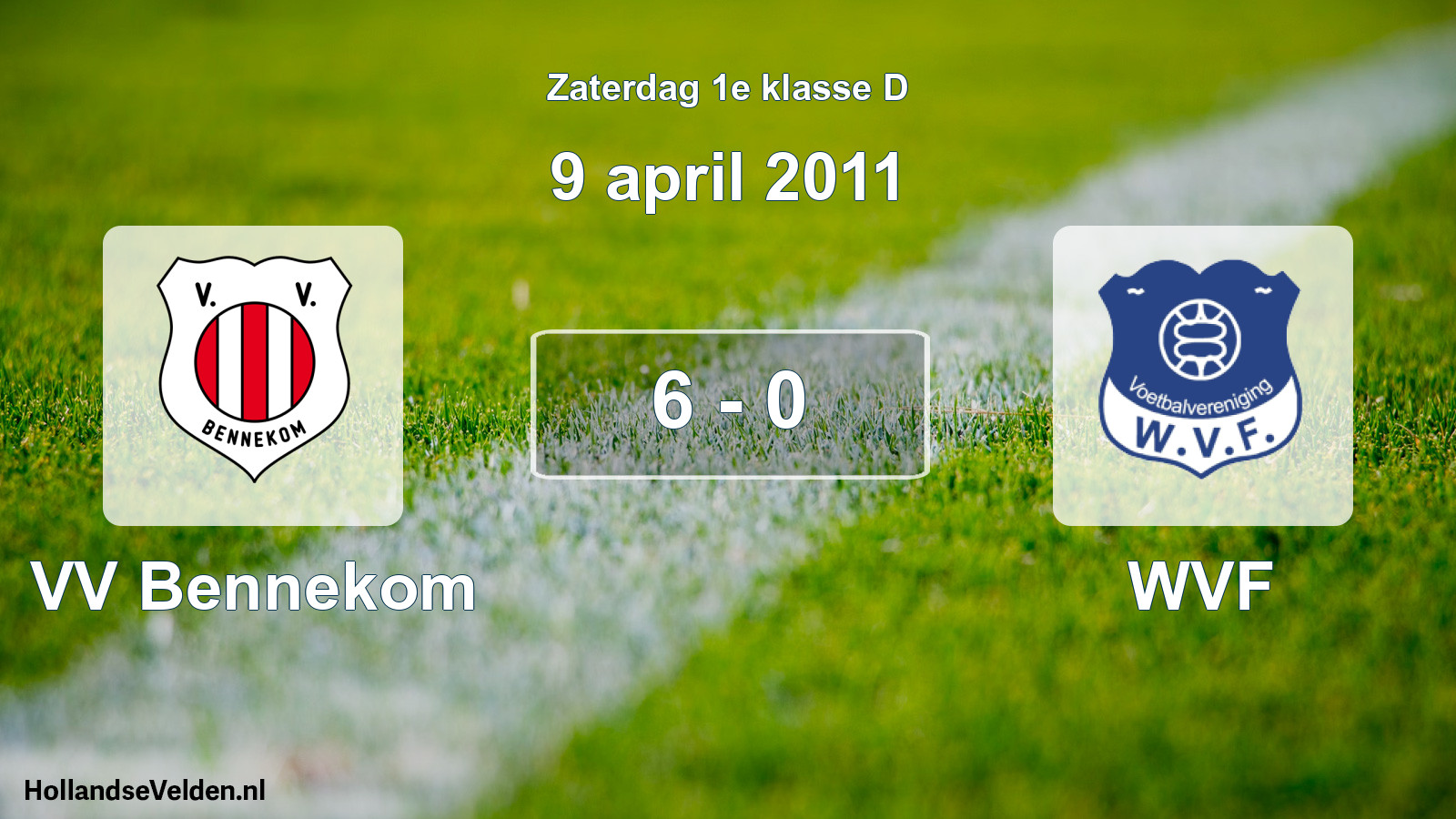 Total number of matches played: VV Bennekom - WVF 6 - 0 (9 April 2011)