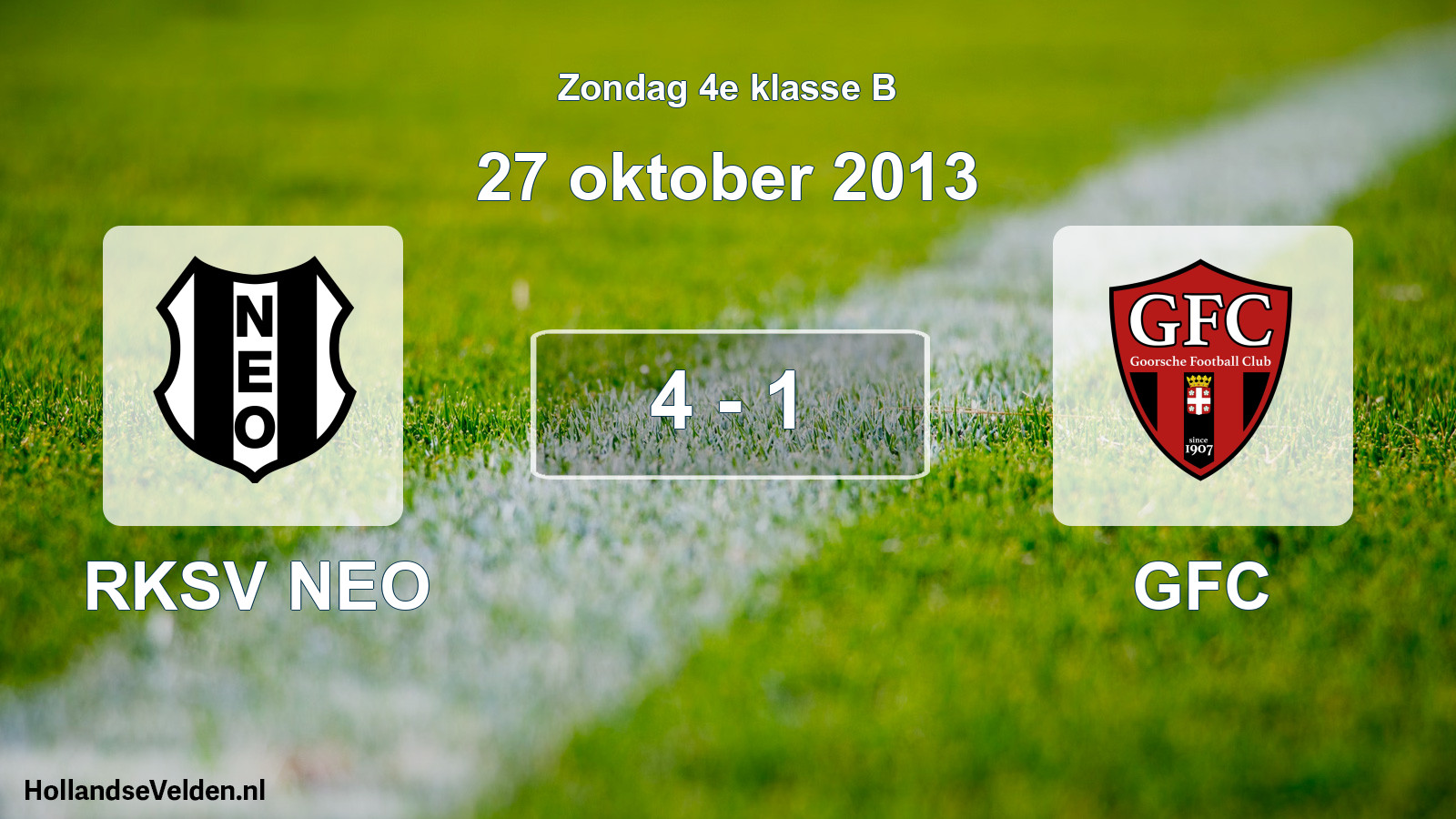 Total number of matches played: RKSV NEO - GFC 4 - 1 (27 October 2013)