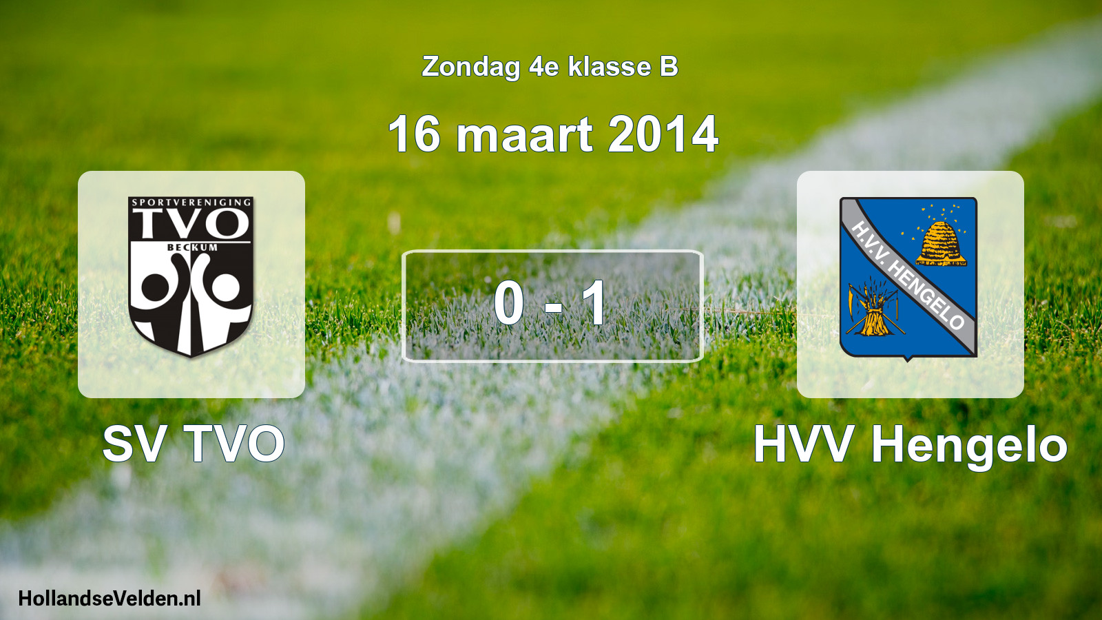Total number of matches played: SV TVO - HVV Hengelo 0 - 1 (16 March 2014)