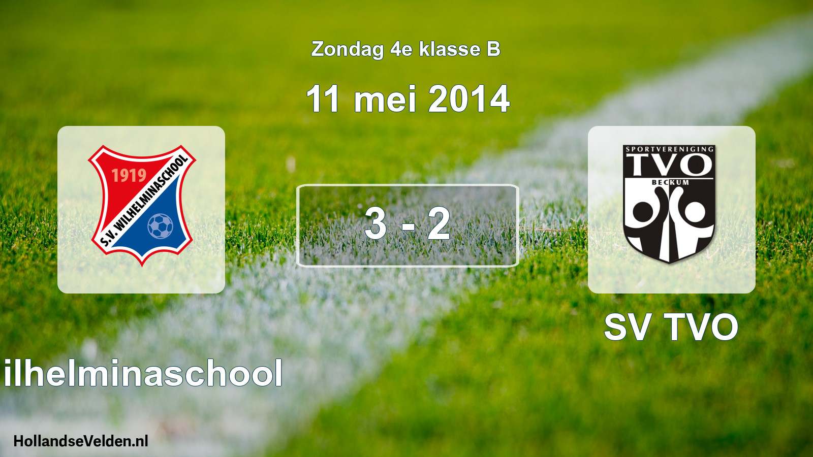 Total number of matches played: Wilhelminaschool - SV TVO 3 - 2 (11 May 2014)