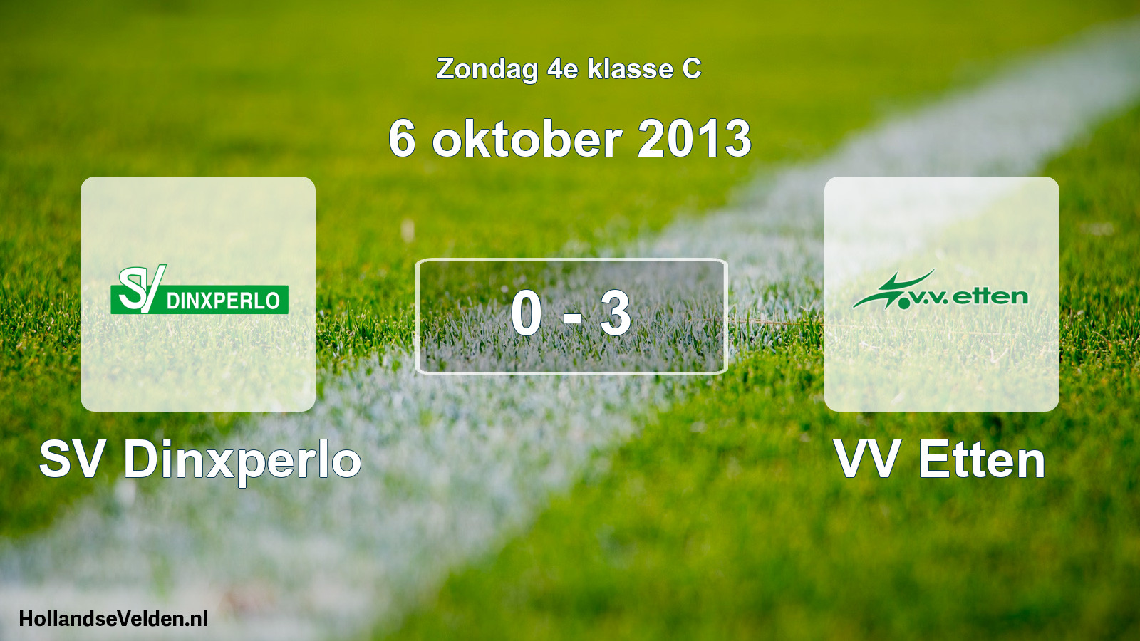 Total number of matches played: SV Dinxperlo - VV Etten 0 - 3 (6 October 2013)