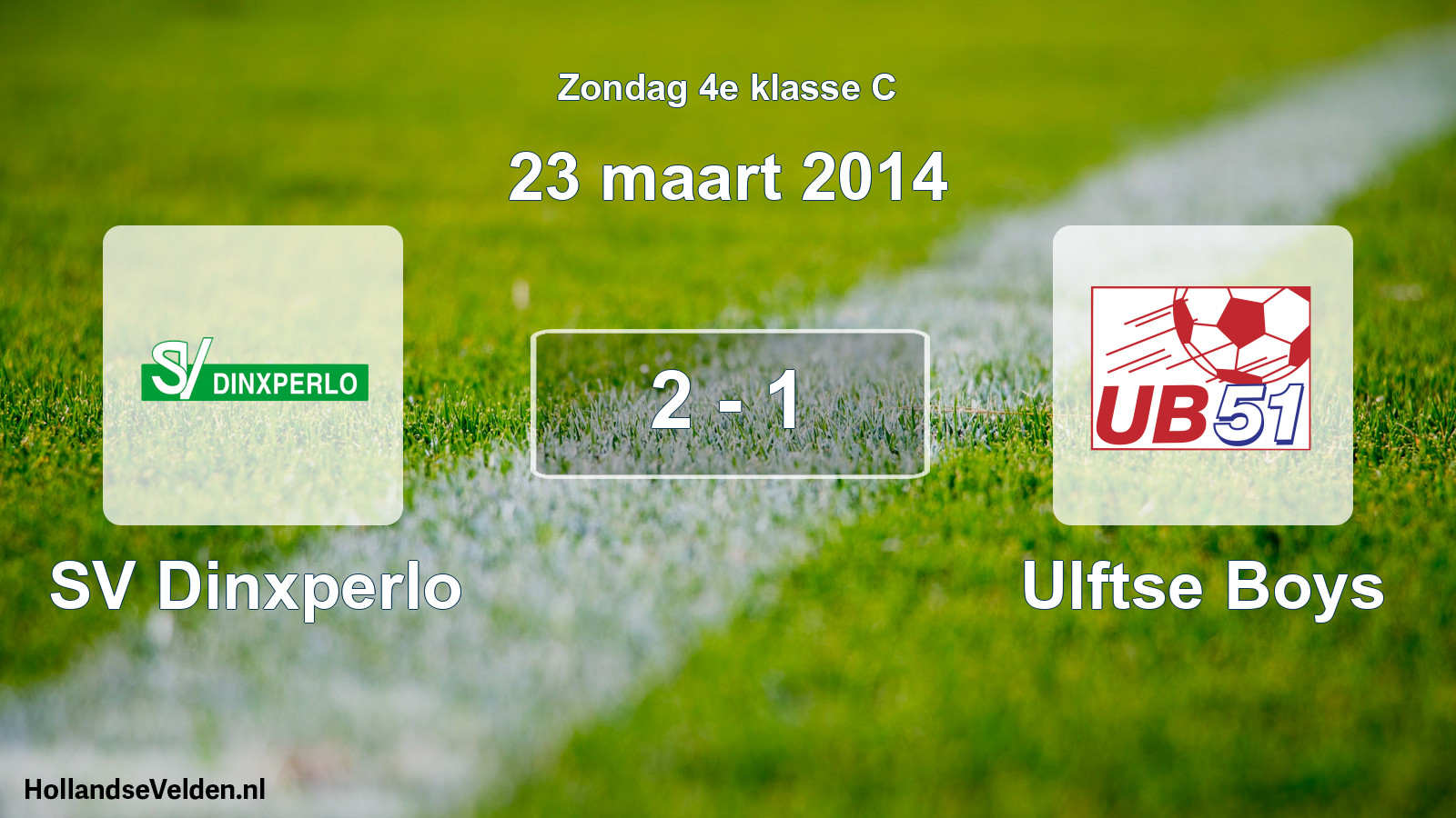 Total number of matches played: SV Dinxperlo - Ulftse Boys 2 - 1 (23 March 2014)