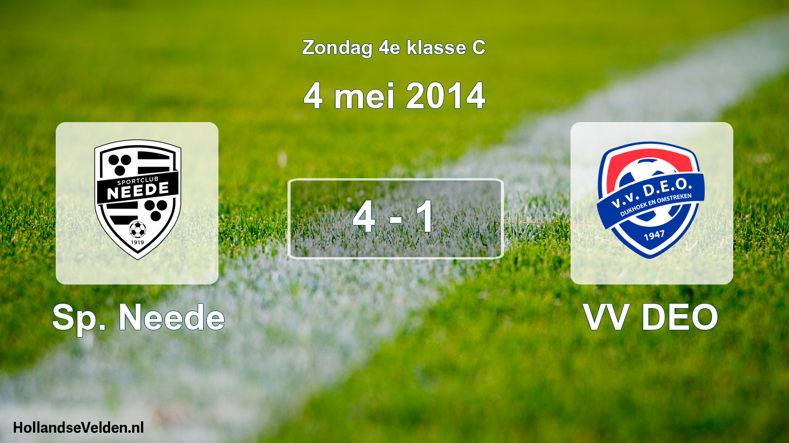 Total number of matches played: Sp. Neede - VV DEO 4 - 1 (4 May 2014)
