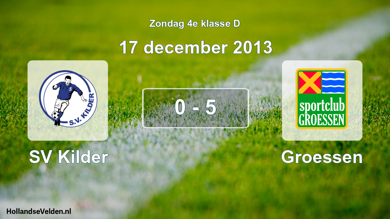 Total number of matches played: SV Kilder - Groessen 0 - 5 (17 December 2013)
