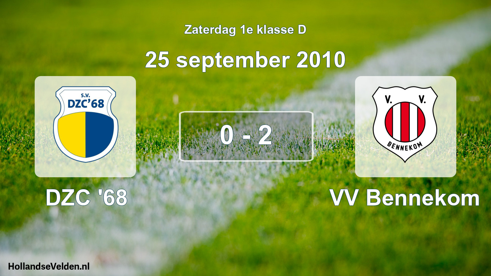 Total number of matches played: DZC '68 - VV Bennekom 0 - 2 (25 September 2010)