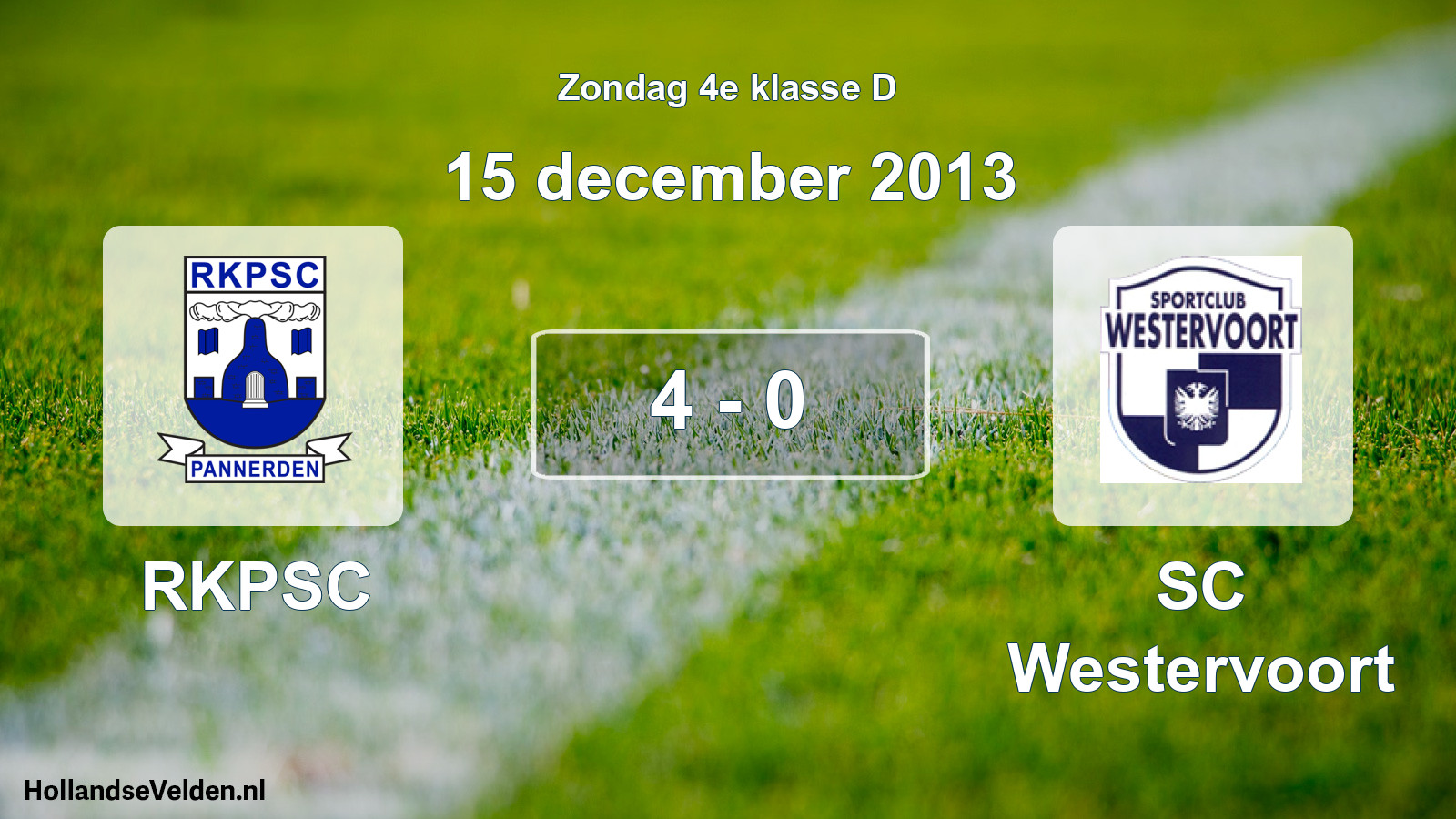 Total number of matches played: RKPSC - SC Westervoort 4 - 0 (15 December 2013)