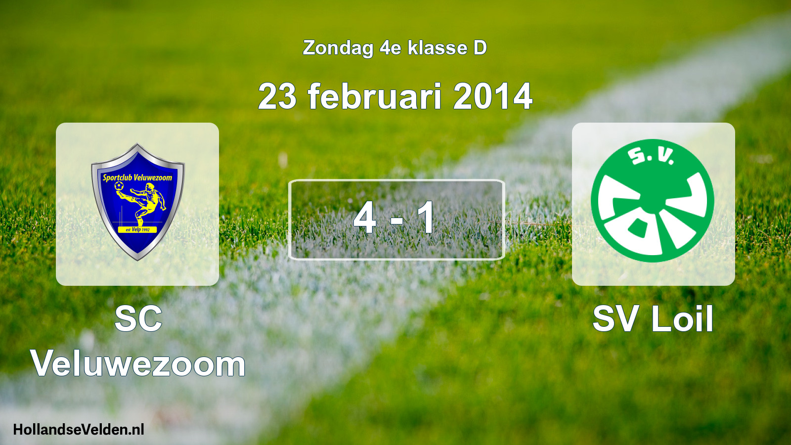 Total number of matches played: SC Veluwezoom - SV Loil 4 - 1 (23 February 2014)