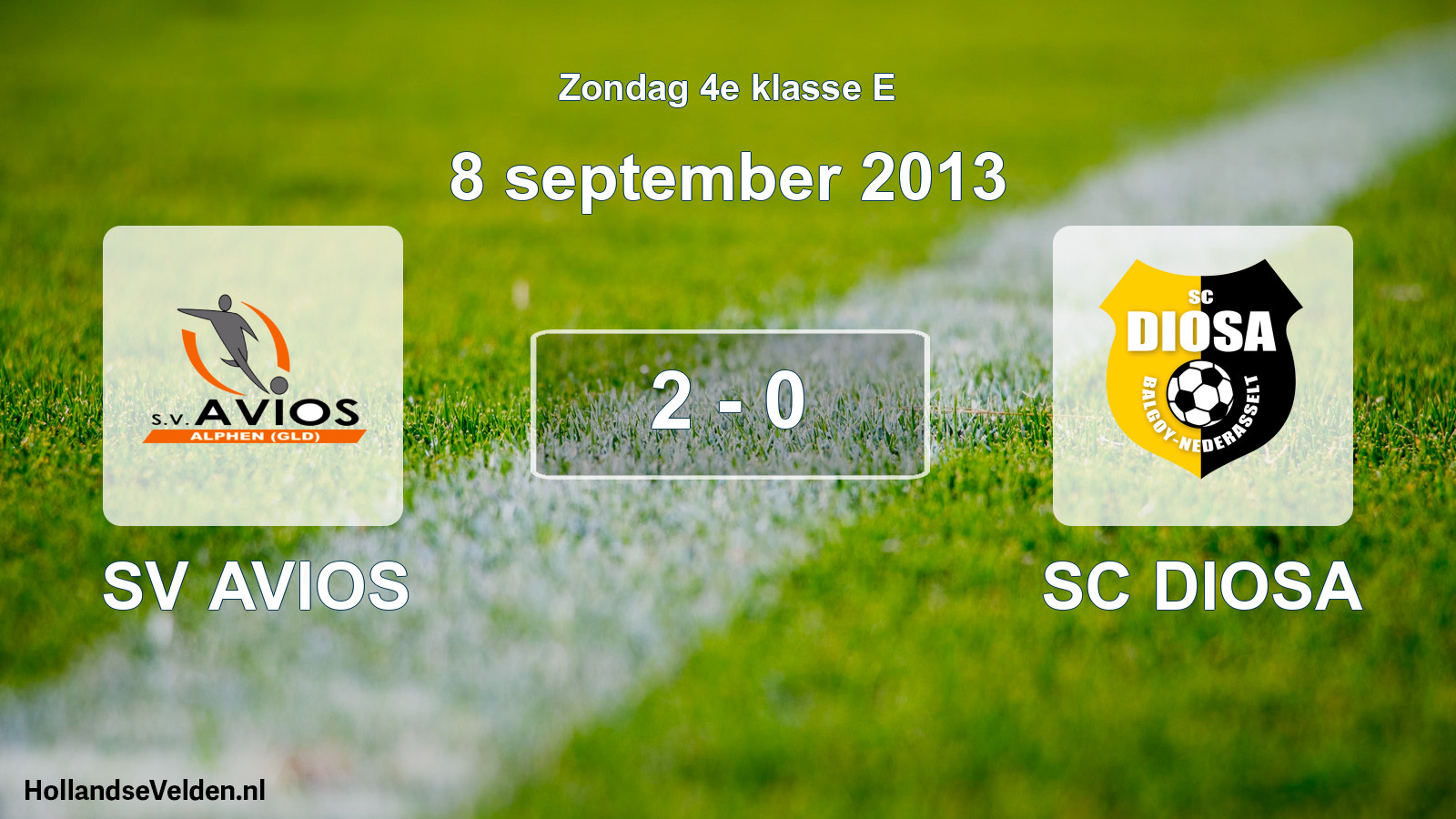 Total number of matches played: SV AVIOS - SC DIOSA 2 - 0 (8 September 2013)