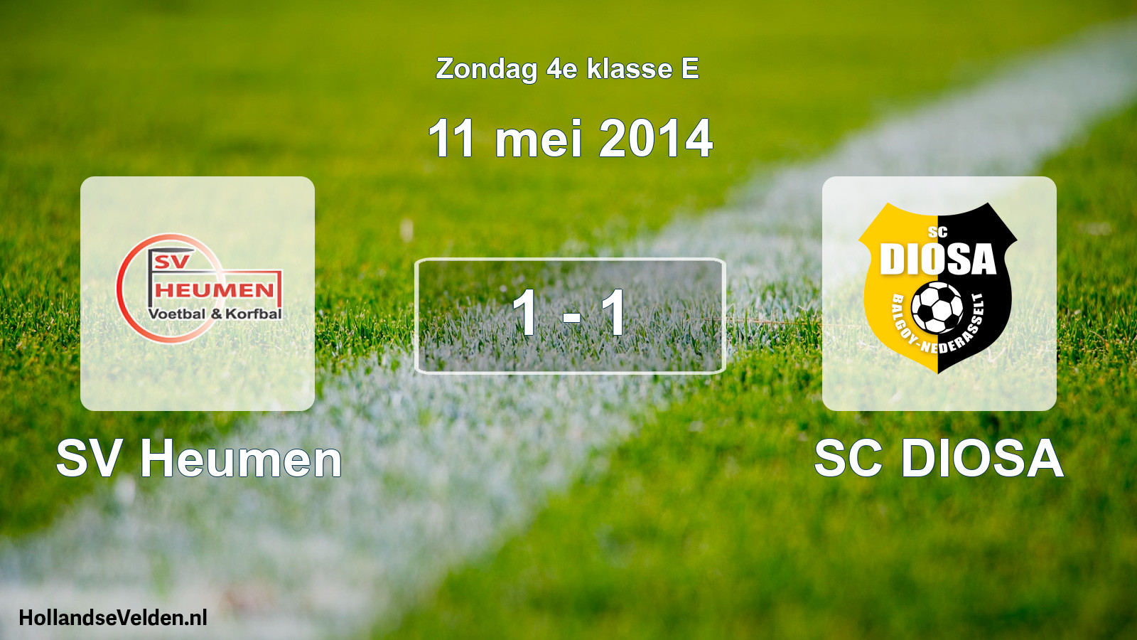 Total number of matches played: SV Heumen - SC DIOSA 1 - 1 (11 May 2014)
