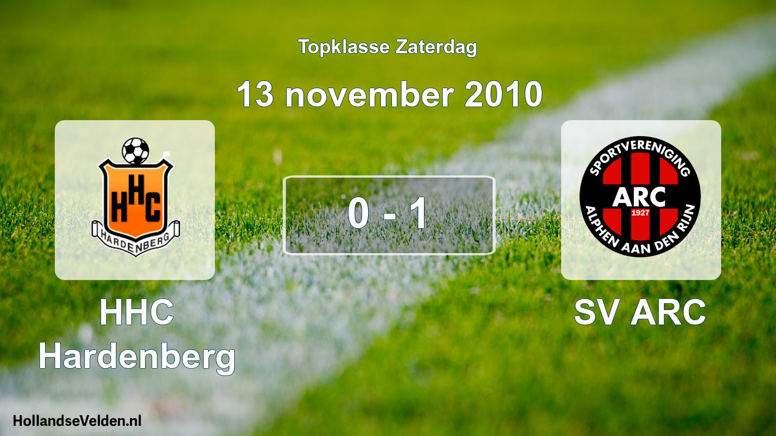 Total number of matches played: HHC Hardenberg - SV ARC 0 - 1 (13 November 2010)