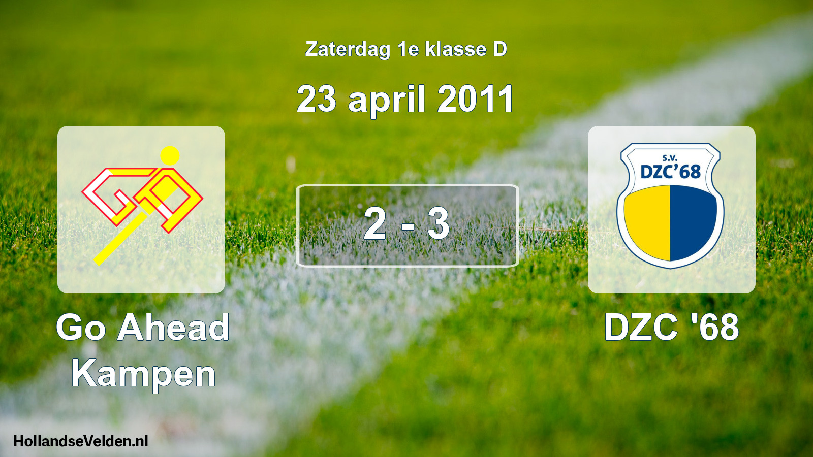 Total number of matches played: Go Ahead Kampen - DZC '68 2 - 3 (23 April 2011)