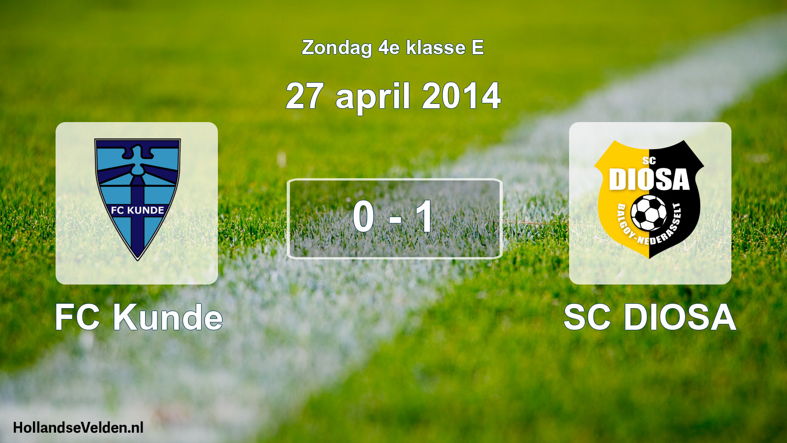 Total number of matches played: FC Kunde - SC DIOSA 0 - 1 (27 April 2014)