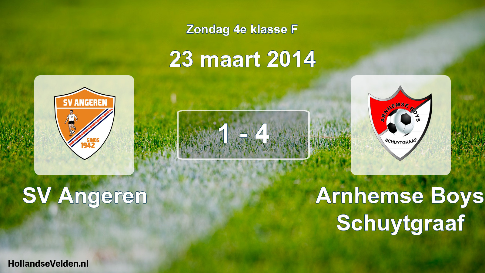 Total number of matches played: SV Angeren - Arnhemse Boys Schuytgraaf 1 - 4 (23 March 2014)
