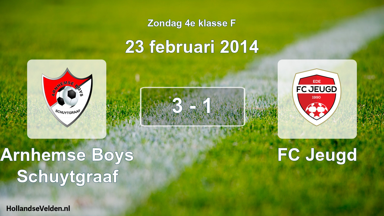 Total number of matches played: Arnhemse Boys Schuytgraaf - FC Jeugd 3 - 1 (23 February 2014)