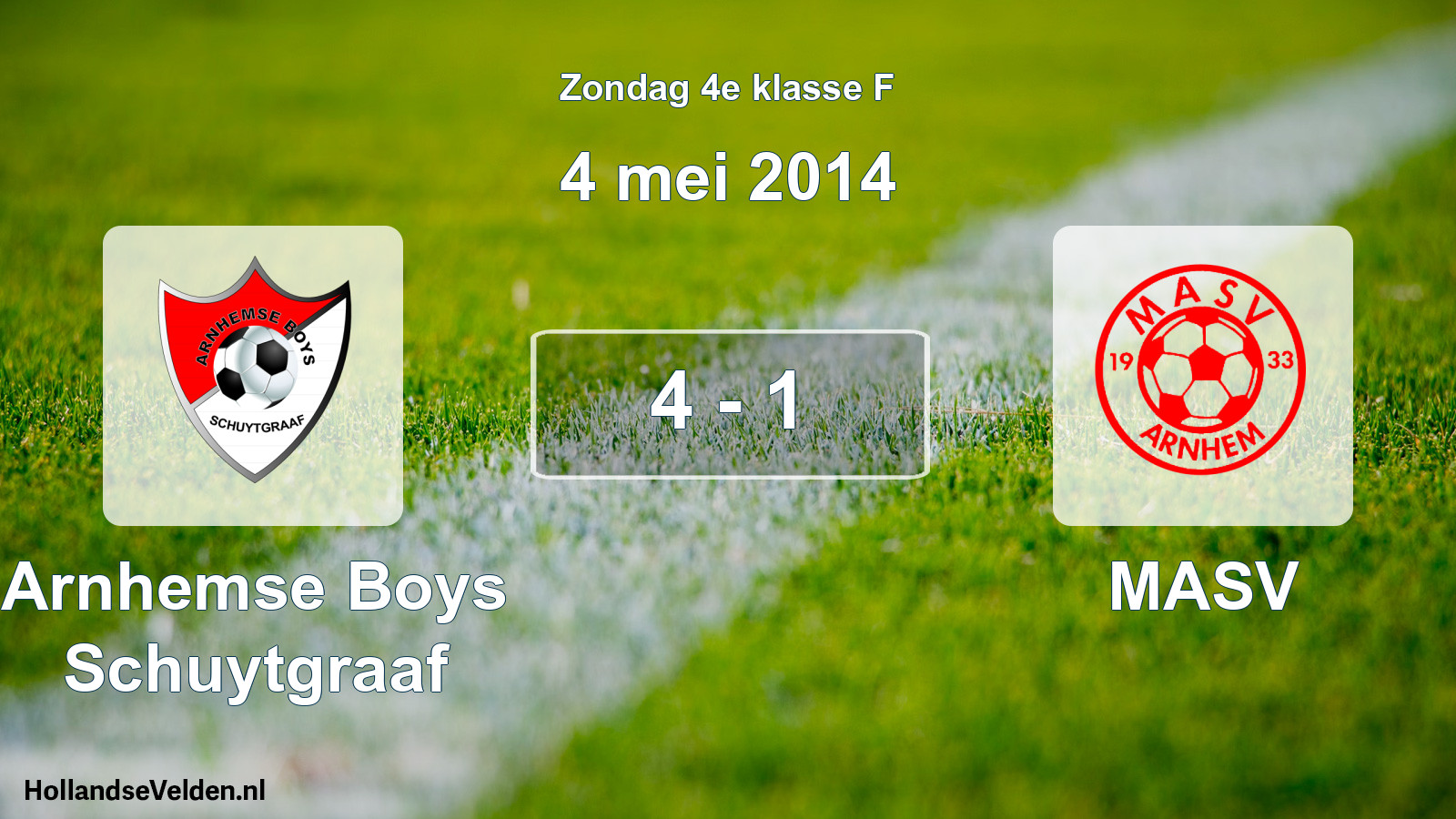 Total number of matches played: Arnhemse Boys Schuytgraaf - MASV 4 - 1 (4 May 2014)
