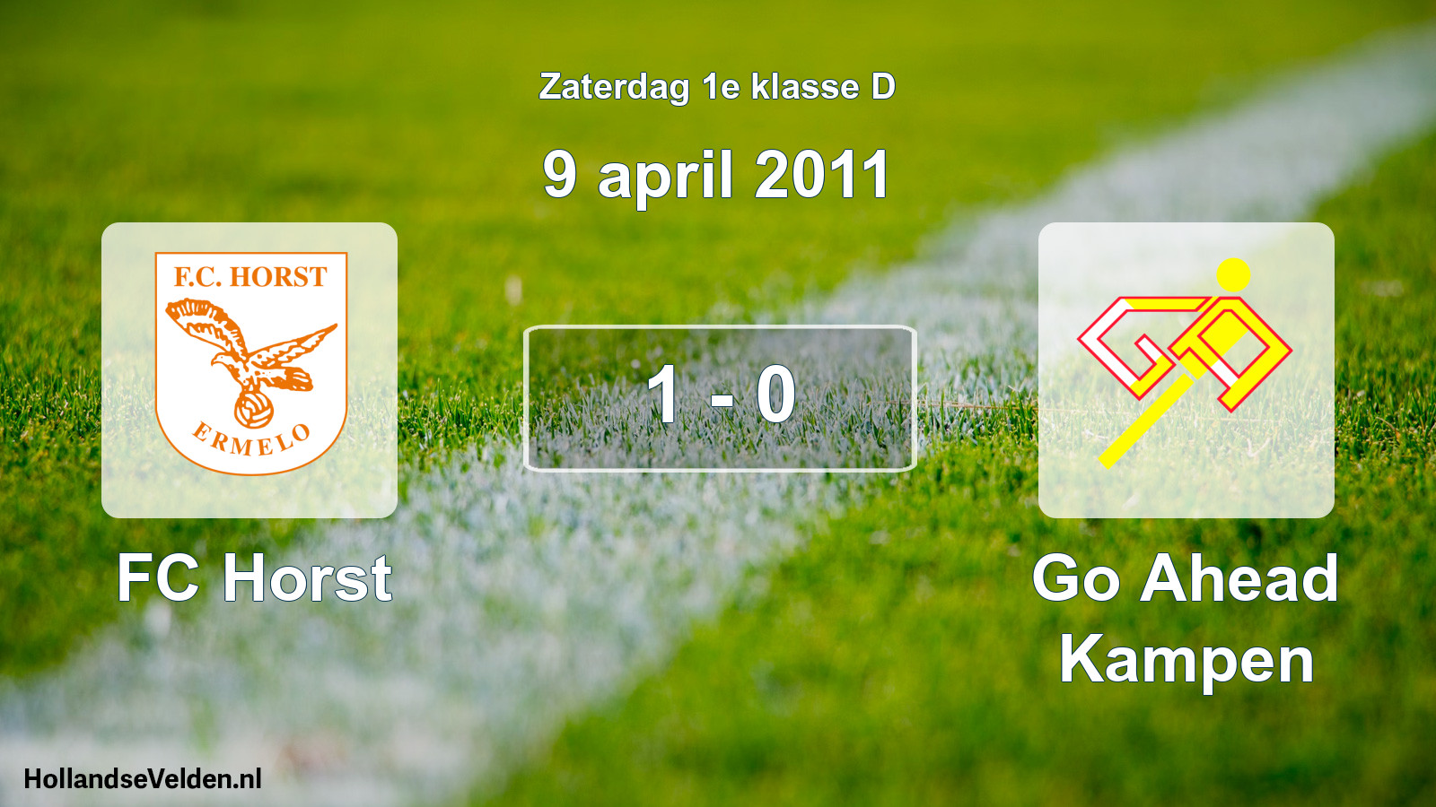 Total number of matches played: FC Horst - Go Ahead Kampen 1 - 0 (9 April 2011)
