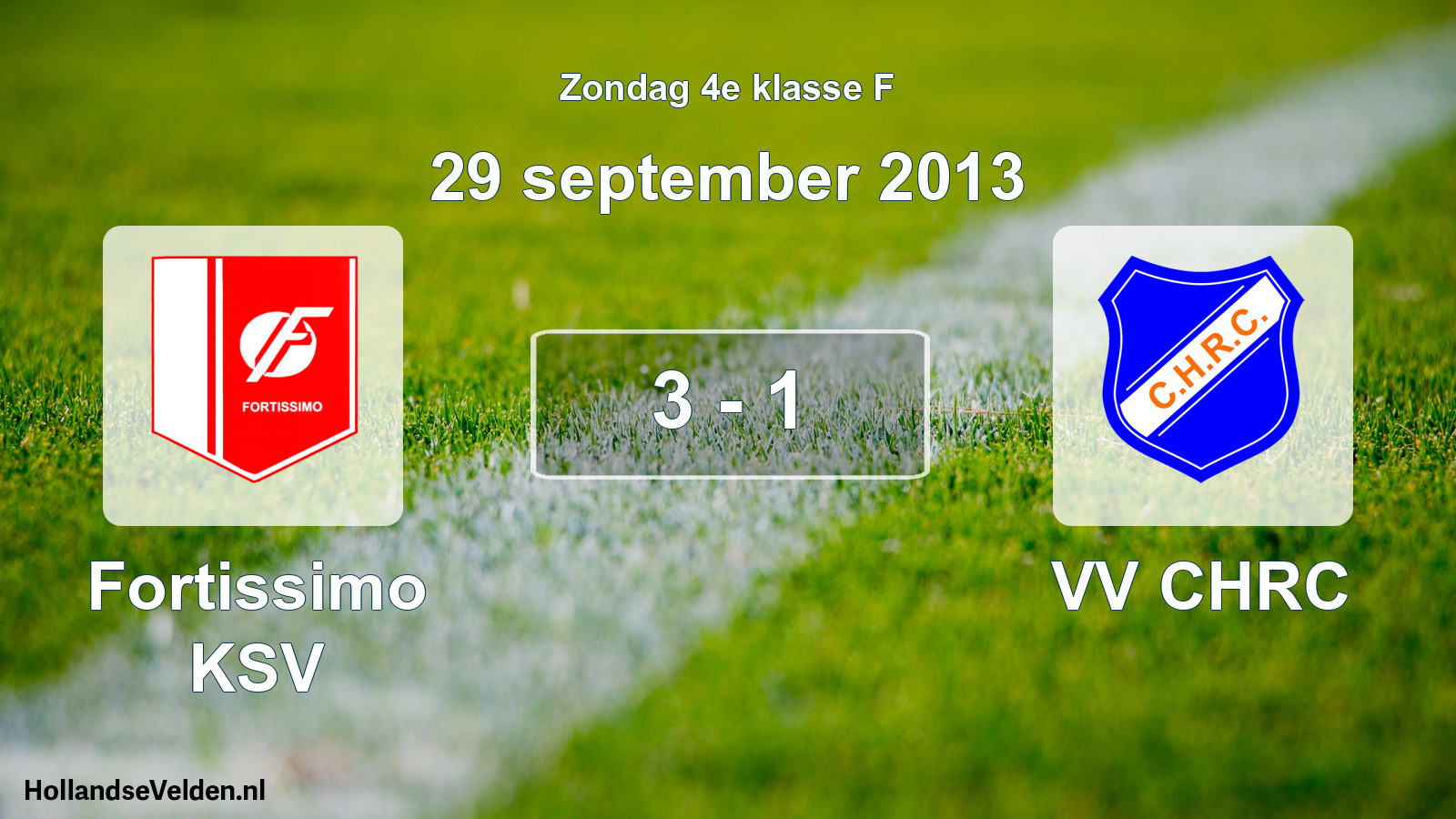 Total number of matches played: Fortissimo KSV - VV CHRC 3 - 1 (29 September 2013)