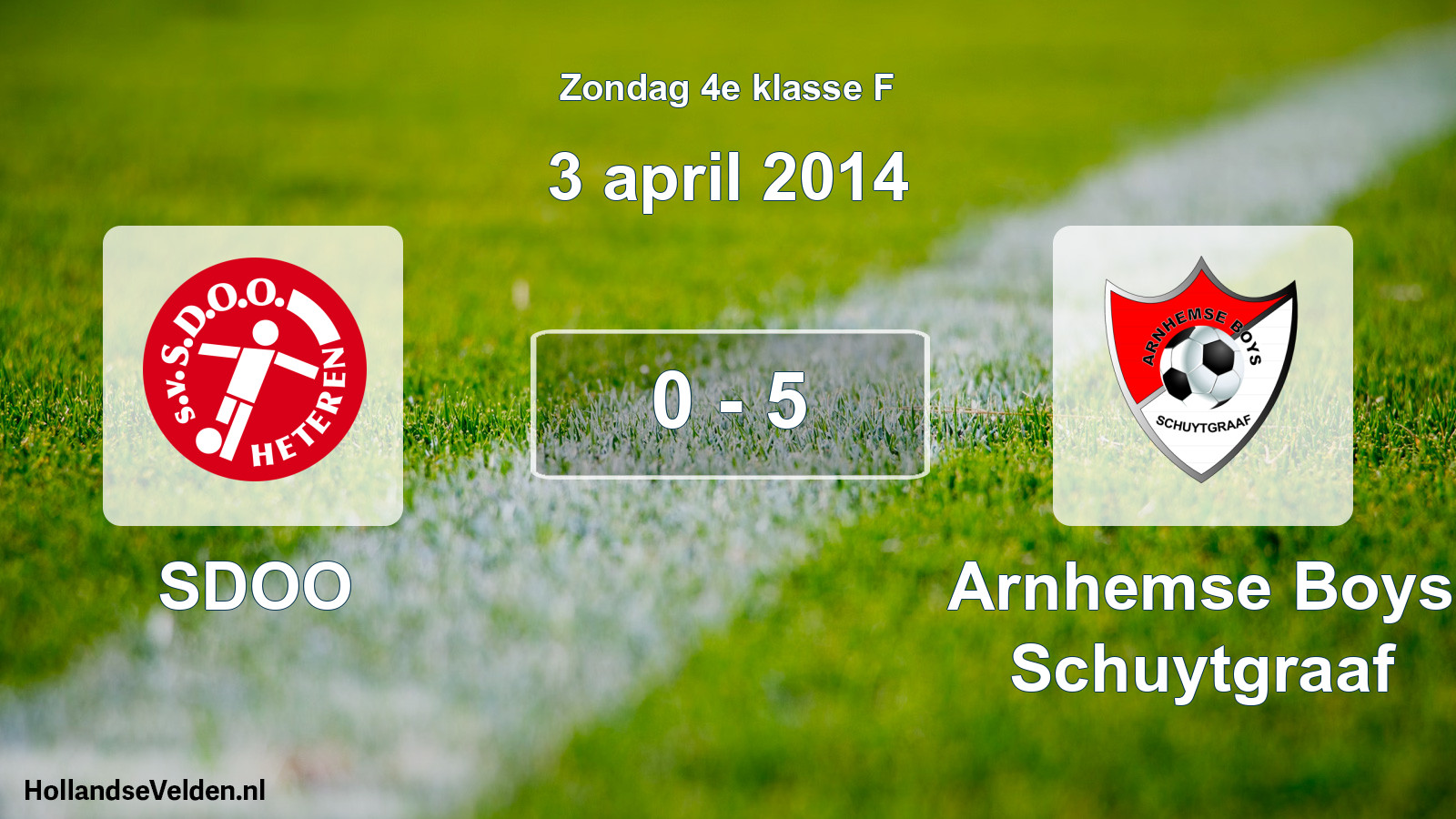Total number of matches played: SDOO - Arnhemse Boys Schuytgraaf 0 - 5 (3 April 2014)