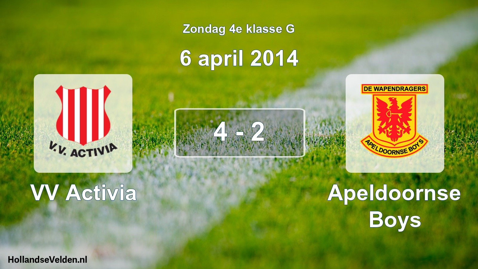 Total number of matches played: VV Activia - Apeldoornse Boys 4 - 2 (6 April 2014)