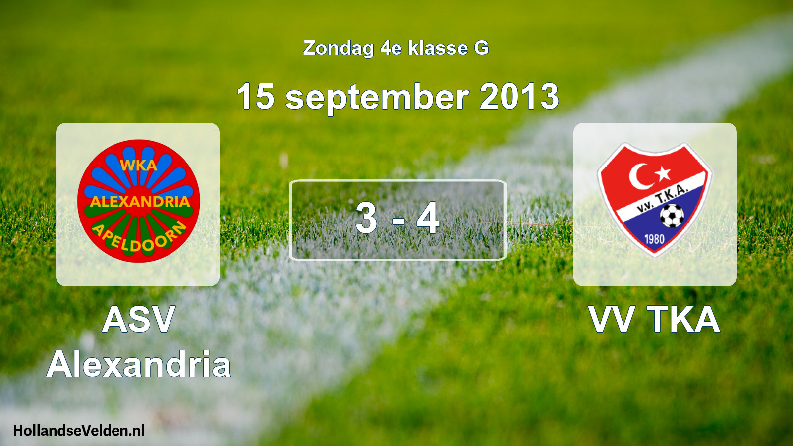 Total number of matches played: ASV Alexandria - VV TKA 3 - 4 (15 September 2013)