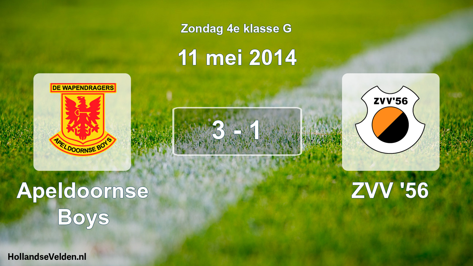 Total number of matches played: Apeldoornse Boys - ZVV '56 3 - 1 (11 May 2014)