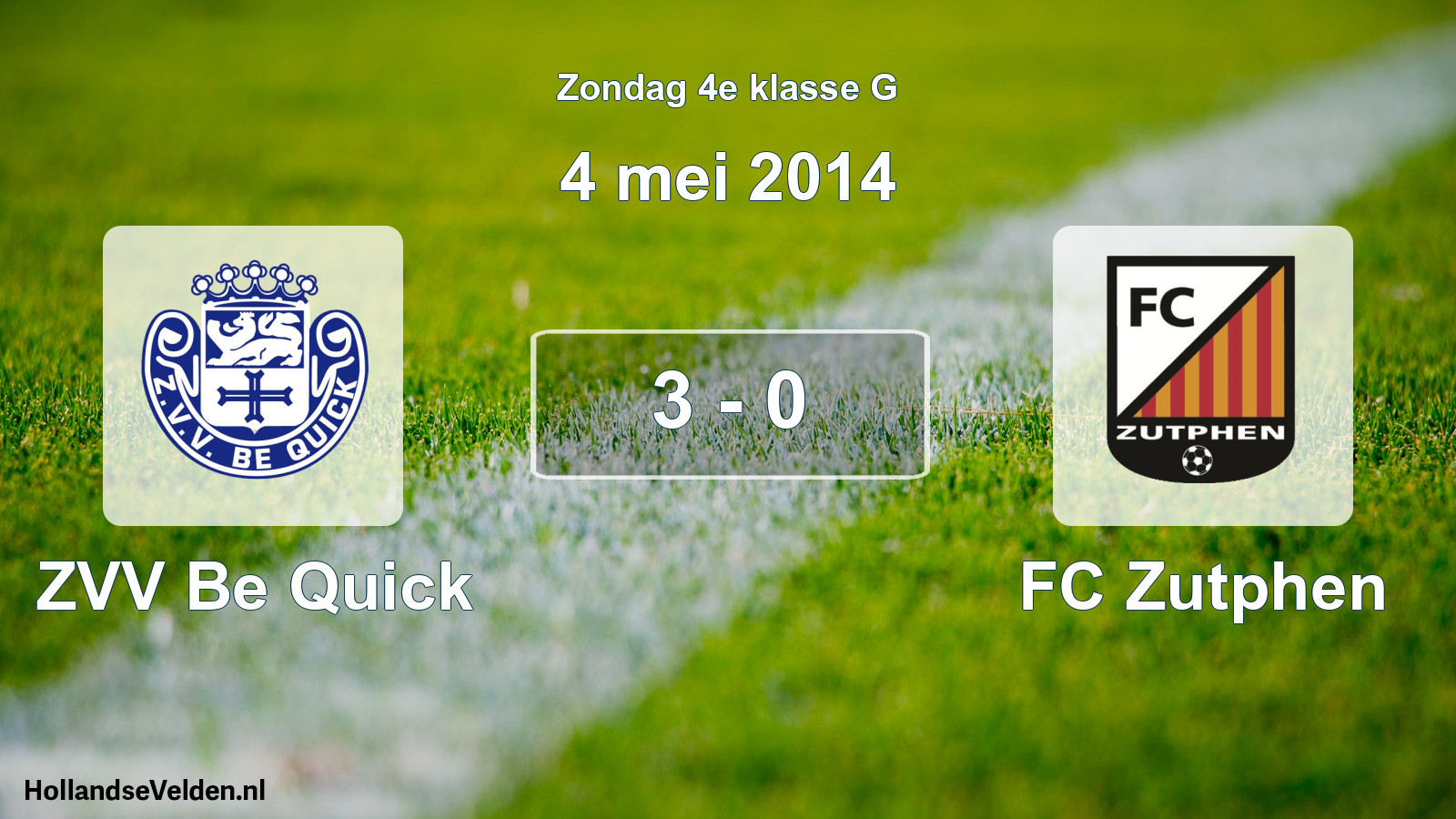 Total number of matches played: ZVV Be Quick - FC Zutphen 3 - 0 (4 May 2014)