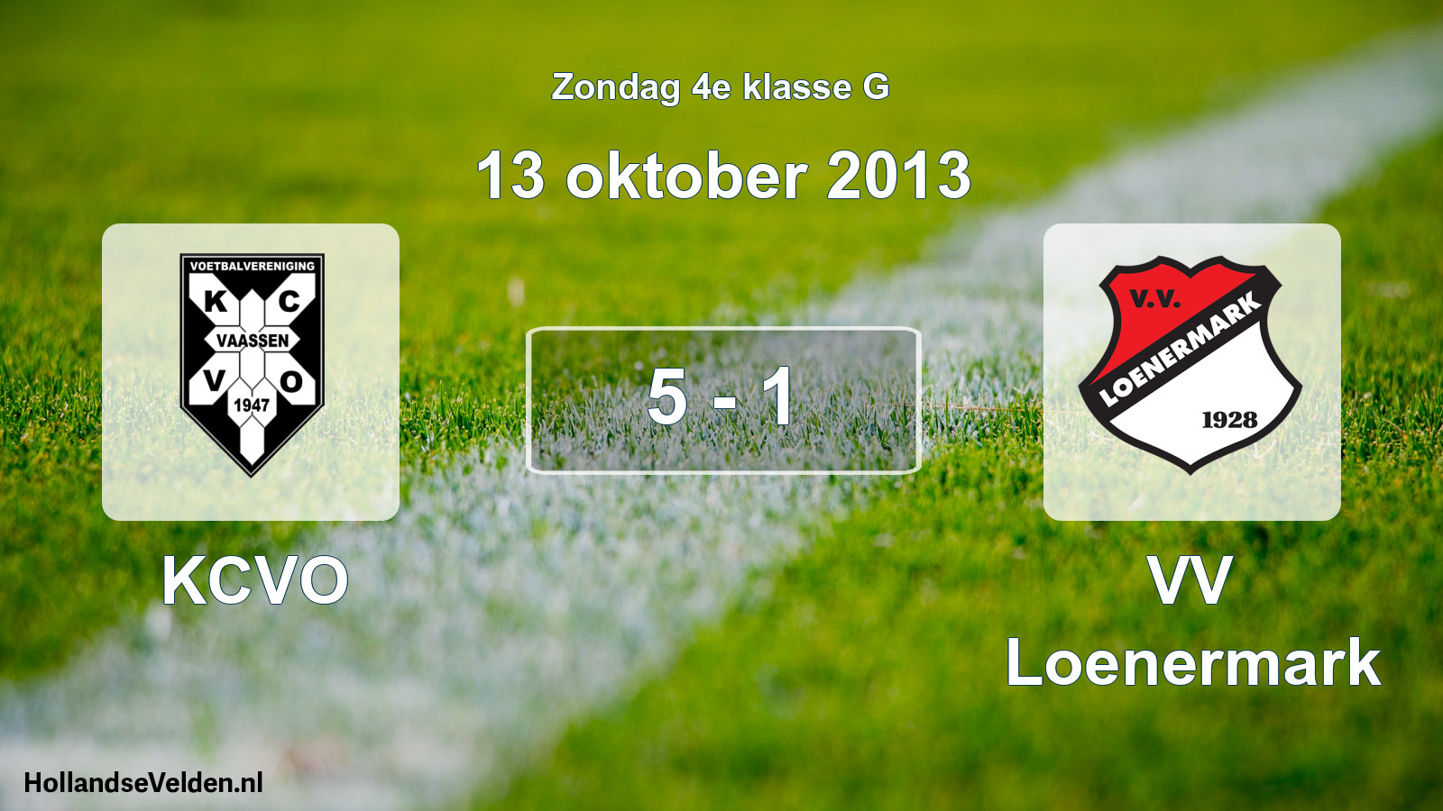 Total number of matches played: KCVO - VV Loenermark 5 - 1 (13 October 2013)