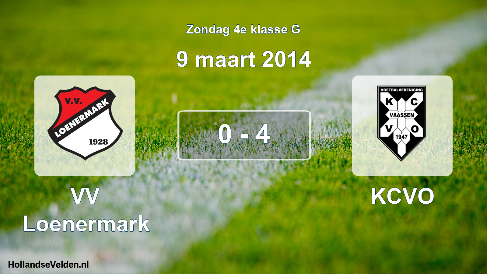 Total number of matches played: VV Loenermark - KCVO 0 - 4 (9 March 2014)