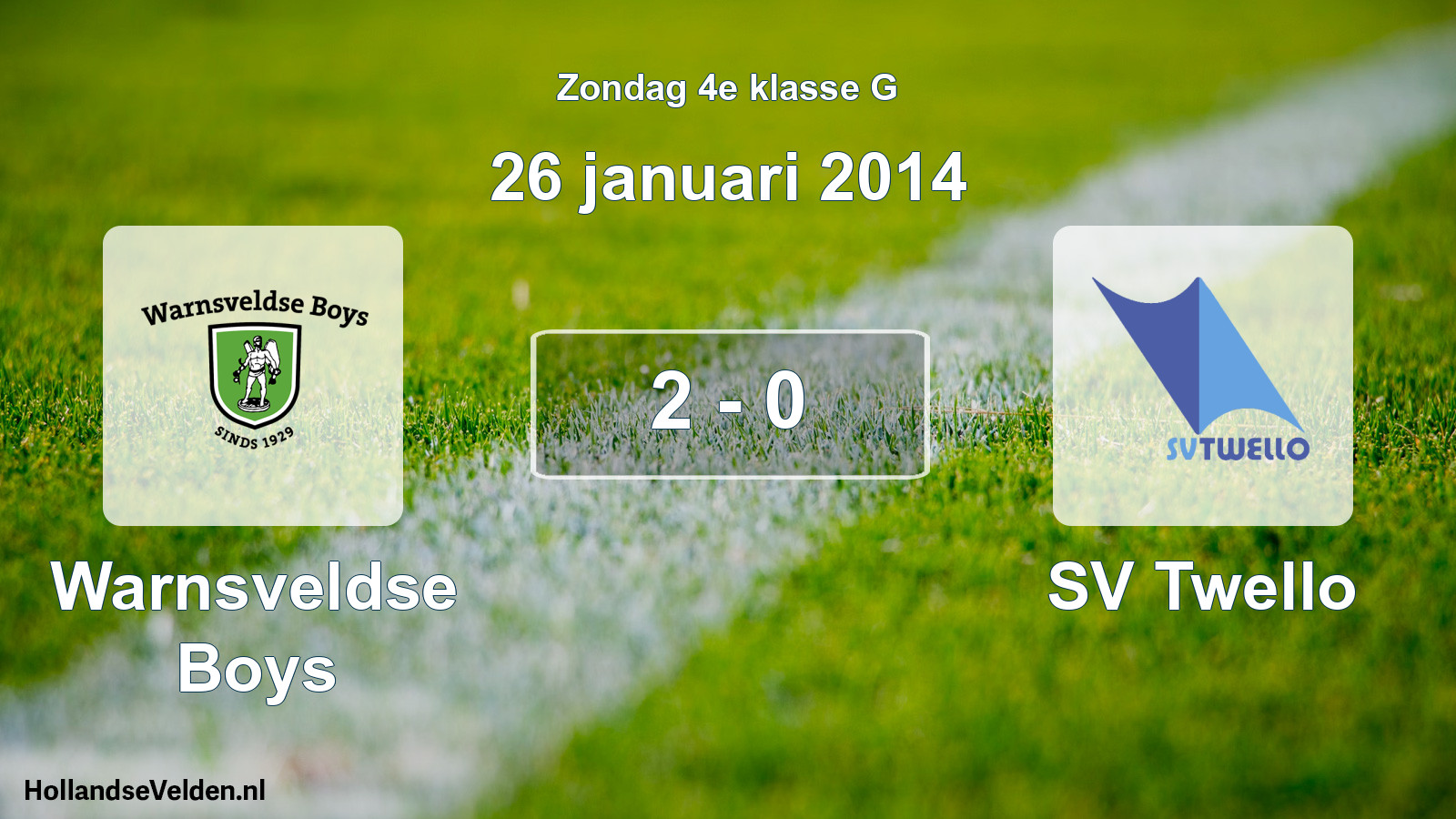 Total number of matches played: Warnsveldse Boys - SV Twello 2 - 0 (26 January 2014)