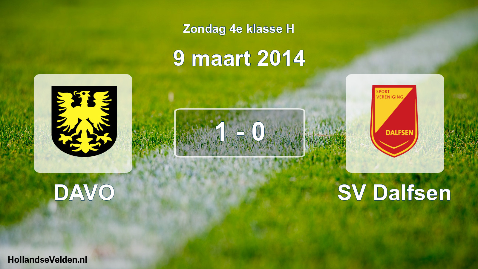 Total number of matches played: DAVO - SV Dalfsen 1 - 0 (9 March 2014)