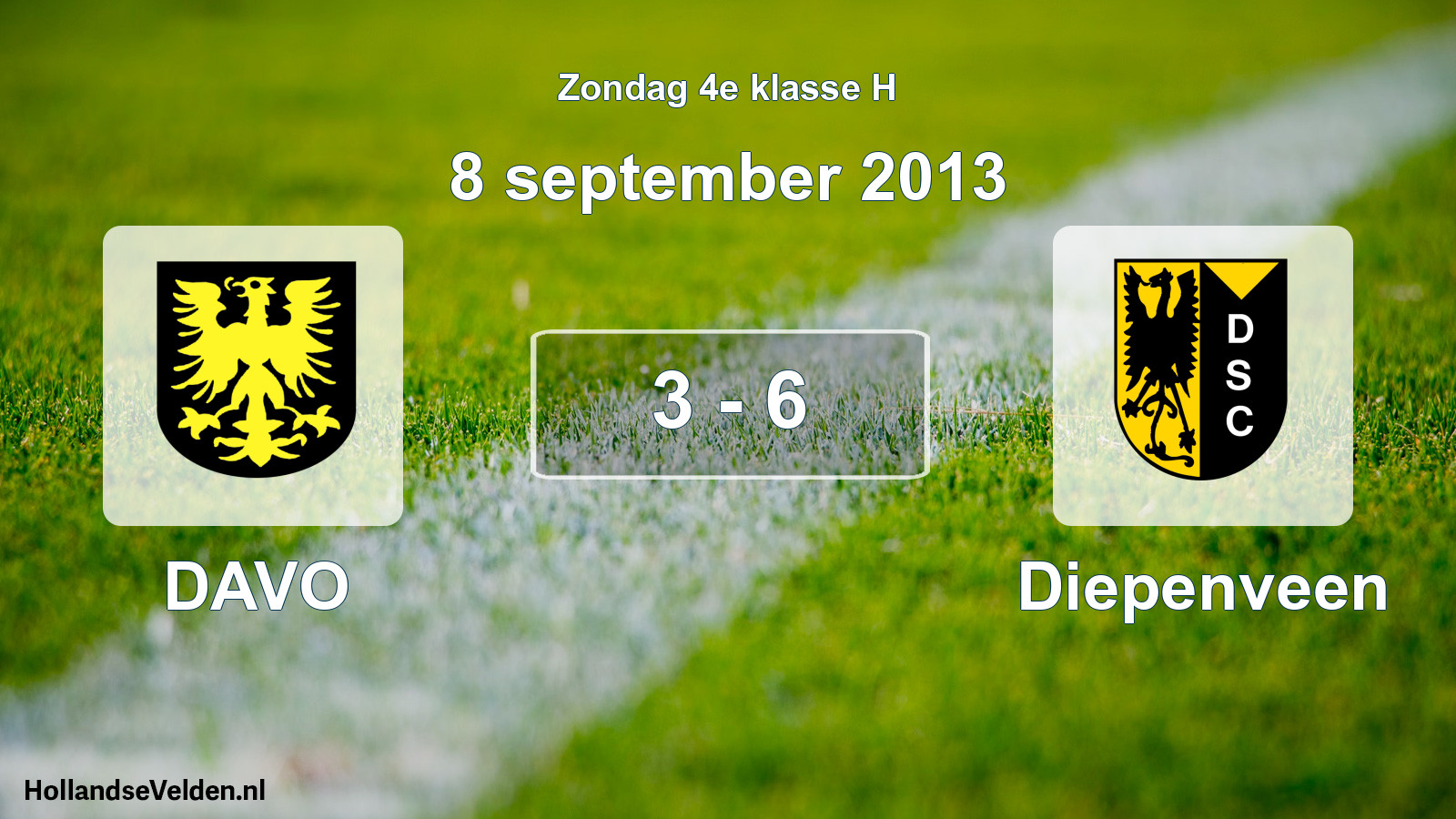 Total number of matches played: DAVO - Diepenveen 3 - 6 (8 September 2013)
