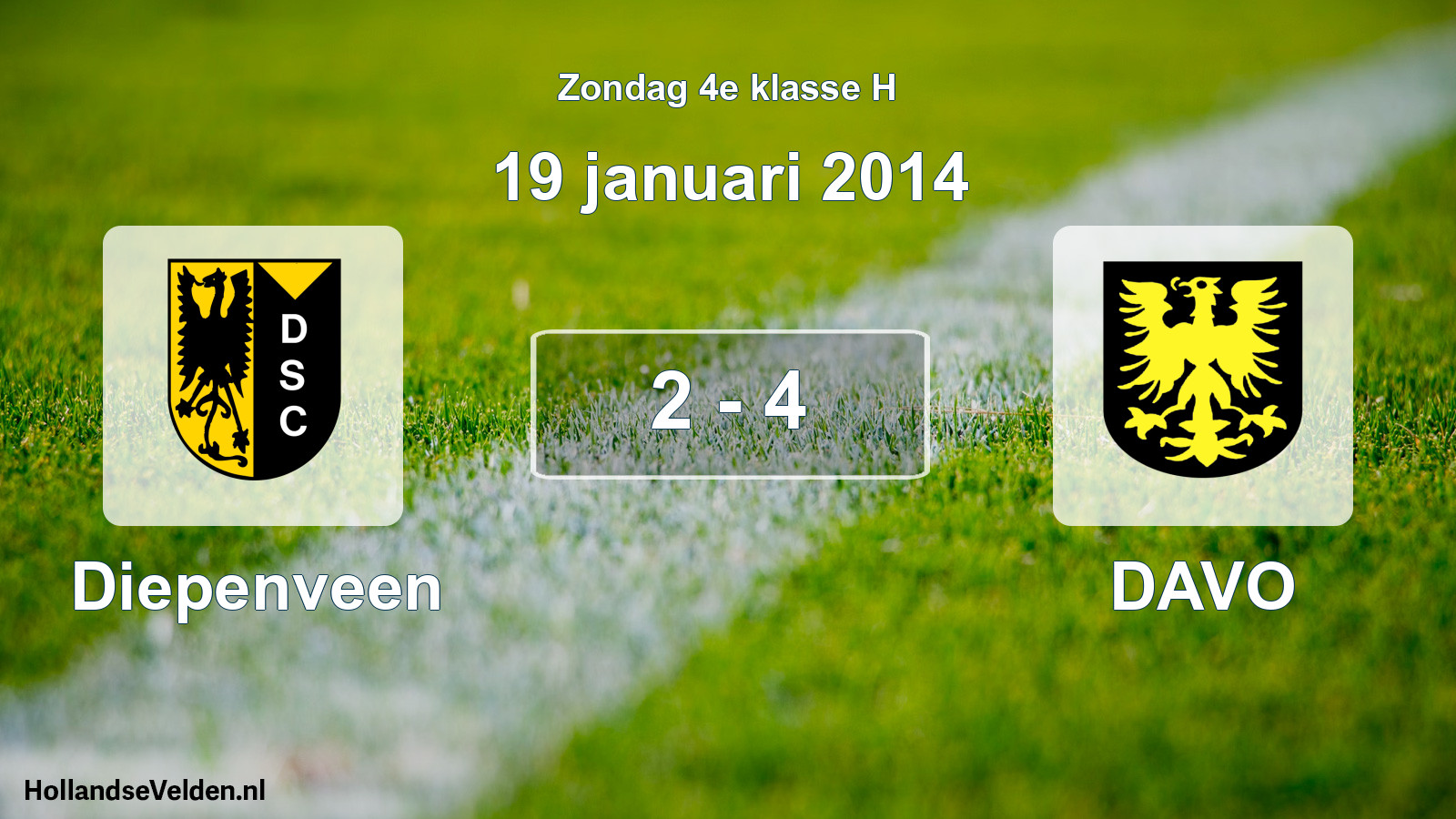 Total number of matches played: Diepenveen - DAVO 2 - 4 (19 January 2014)
