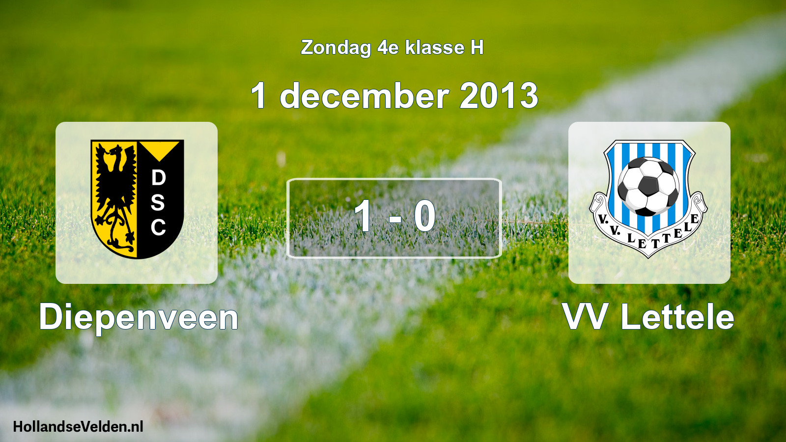 Total number of matches played: Diepenveen - VV Lettele 1 - 0 (1 December 2013)
