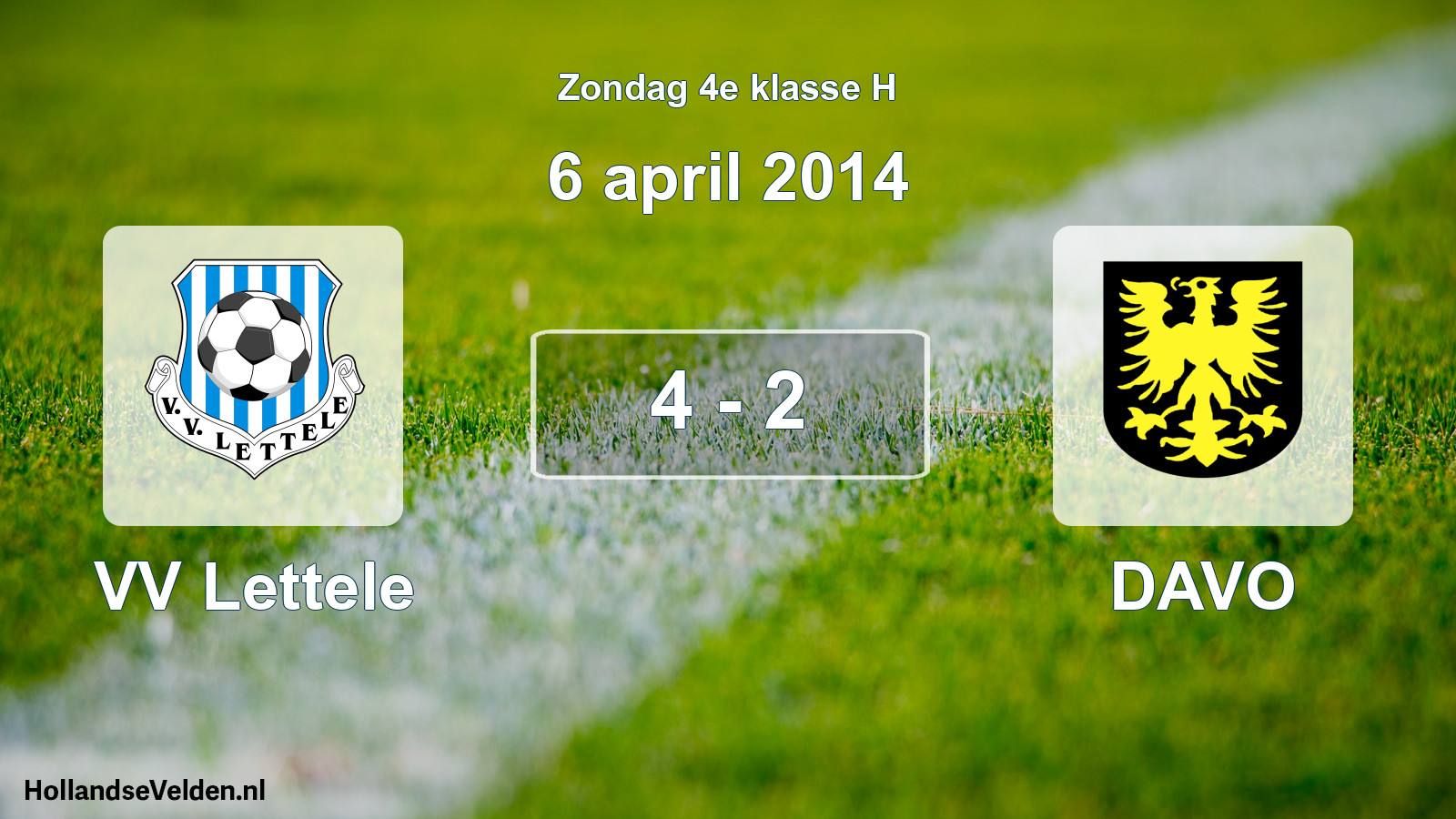 Total number of matches played: VV Lettele - DAVO 4 - 2 (6 April 2014)