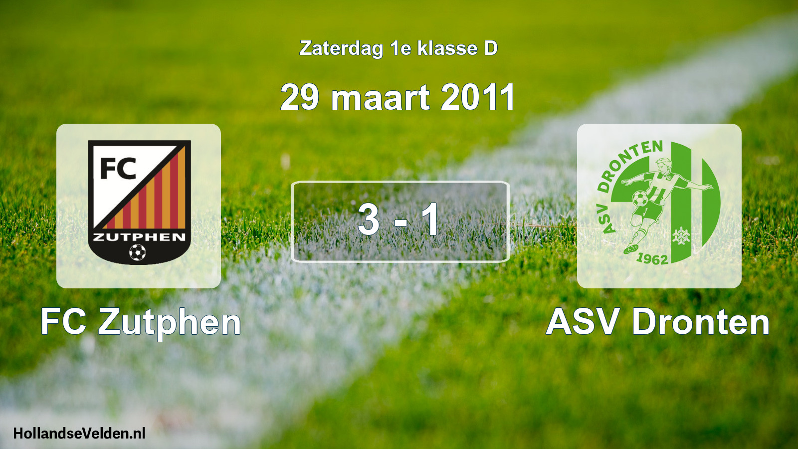 Total number of matches played: FC Zutphen - ASV Dronten 3 - 1 (29 March 2011)