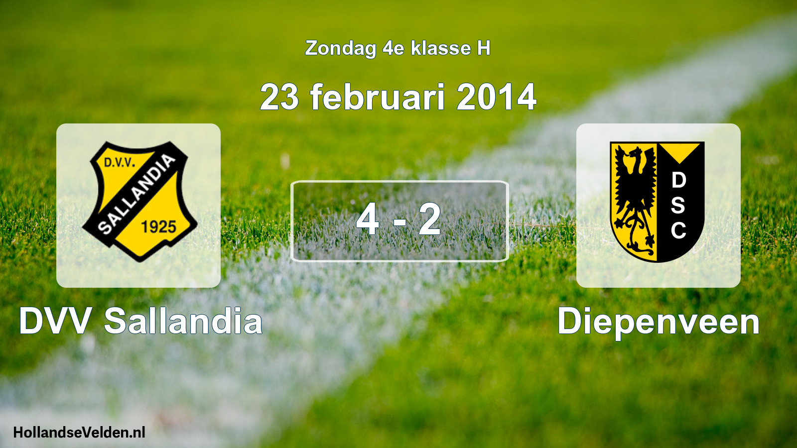 Total number of matches played: DVV Sallandia - Diepenveen 4 - 2 (23 February 2014)