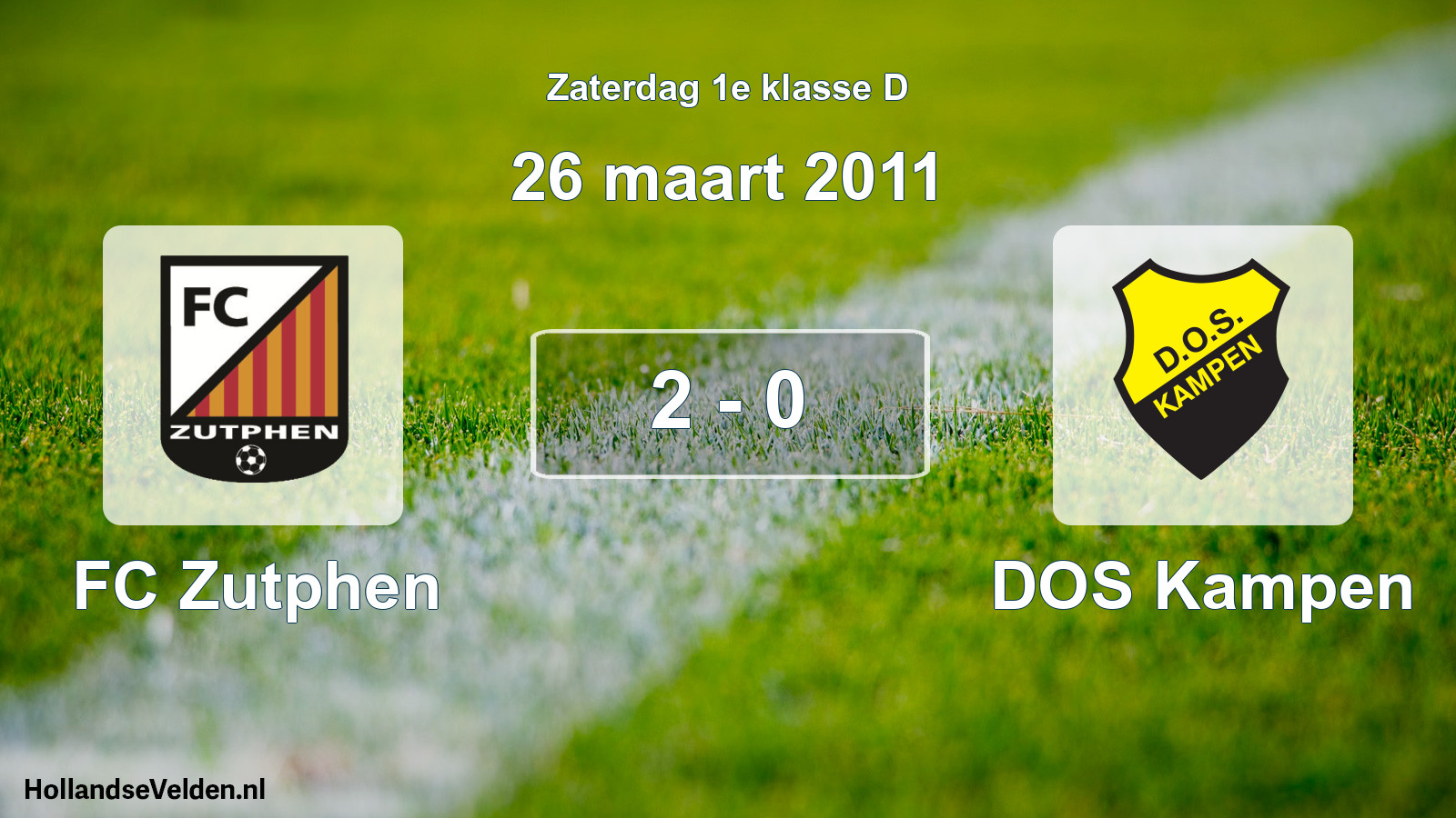 Total number of matches played: FC Zutphen - DOS Kampen 2 - 0 (26 March 2011)