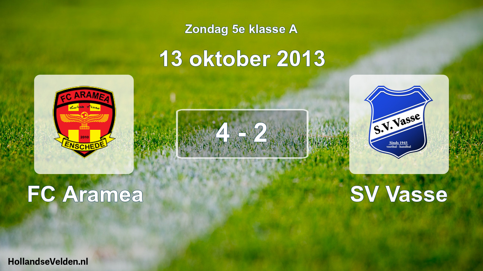 Total number of matches played: FC Aramea - SV Vasse 4 - 2 (13 October 2013)